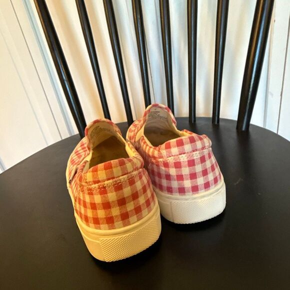 J.Crew pink gingham canvas slip on sneakers 6 - Picture 5 of 10